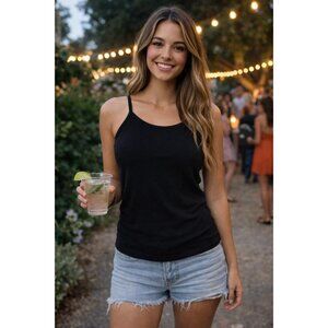 Michael Stars One Size Black Layering Tank top